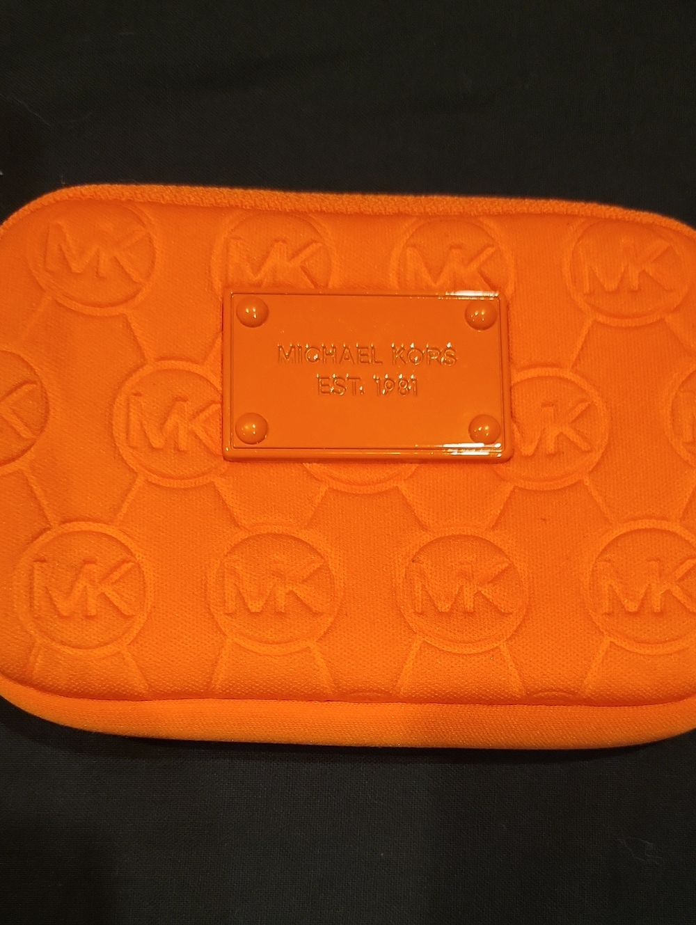 Michael Kors Vibrant Orange MK Logo Wristlet - Picture 2 of 3